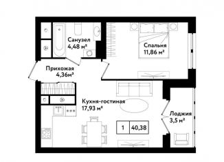 1-комнатная квартира на продажу, 43.8 м2, Тульская область, Филимоновская улица, 24к4