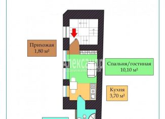 Квартира на продажу студия, 19 м2, Санкт-Петербург, Лермонтовский проспект, 23, муниципальный округ Коломна
