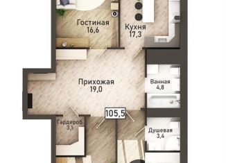 Продается четырехкомнатная квартира, 105.5 м2, Курск, улица Павлуновского, Центральный округ