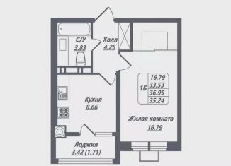 Продам 1-комнатную квартиру, 35.2 м2, Ессентуки