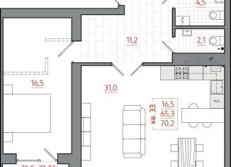 Продам 2-ком. квартиру, 70.2 м2, Смоленская область