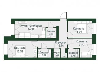 Продам двухкомнатную квартиру, 72.2 м2, Екатеринбург, Ленинский район