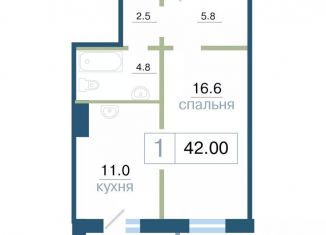 1-ком. квартира на продажу, 42 м2, Красноярск, Железнодорожный район