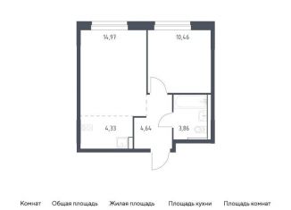 Однокомнатная квартира на продажу, 38.3 м2, поселение Кокошкино, жилой комплекс Новое Внуково, к30