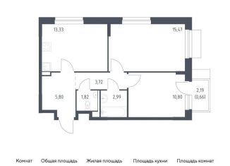 Продается 2-комнатная квартира, 54.6 м2, Москва, жилой комплекс Новое Внуково, к30