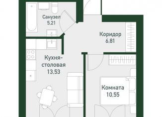 Продам 1-комнатную квартиру, 37.1 м2, Екатеринбург, Ленинский район