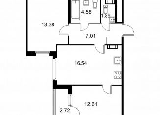 Продажа 2-ком. квартиры, 57.4 м2, Санкт-Петербург