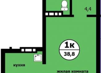 Продается 1-комнатная квартира, 38.8 м2, Красноярский край