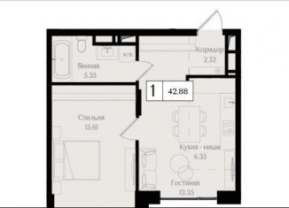 Продажа 1-комнатной квартиры, 42.9 м2, Москва, ВАО
