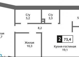Продается 2-ком. квартира, 73.4 м2, Московская область, Родниковая улица