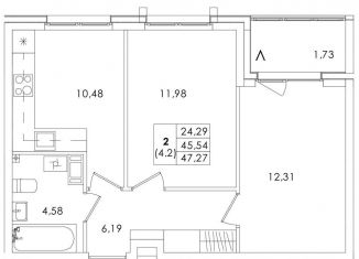 Продам 2-комнатную квартиру, 47.3 м2, Сестрорецк