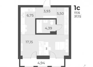 Продаю квартиру студию, 37.7 м2, Новосибирск, метро Заельцовская, жилой комплекс Русское солнце, 6