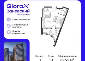 Продам квартиру студию, 32.9 м2, Санкт-Петербург, метро Новочеркасская