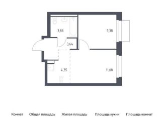 1-комнатная квартира на продажу, 32.3 м2, поселение Филимонковское, жилой комплекс Квартал Марьино, к1