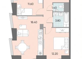Продается двухкомнатная квартира, 56.2 м2, Москва, жилой комплекс Обручева 30, к1, метро Калужская
