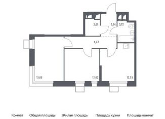 Продажа двухкомнатной квартиры, 55 м2, поселение Мосрентген, многофункциональный комплекс Тропарево Парк, к2.1