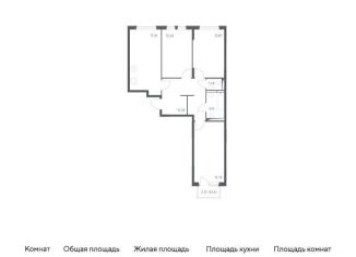 Продается трехкомнатная квартира, 78.2 м2, село Остафьево, жилой комплекс Остафьево, к19