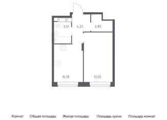 Продается однокомнатная квартира, 34.4 м2, Балашиха