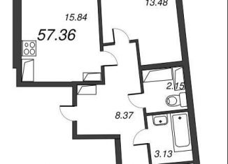 Продажа двухкомнатной квартиры, 59.3 м2, Мурино