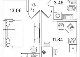 Продам 1-комнатную квартиру, 32 м2, Санкт-Петербург, Калининский район