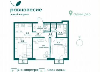 Продам 3-комнатную квартиру, 58.3 м2, Московская область, микрорайон Равновесие, к1