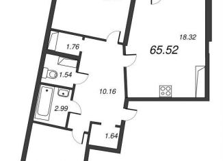 Продается 2-комнатная квартира, 67.3 м2, Мурино, Оборонная улица, 33к2