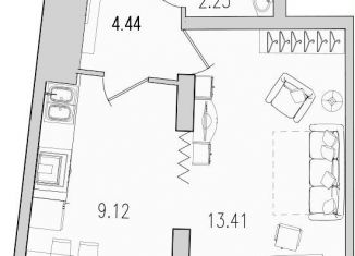 Продается 1-комнатная квартира, 35.6 м2, Санкт-Петербург, улица Кустодиева, 5к1, метро Парнас