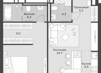 Продаю однокомнатную квартиру, 69.4 м2, Москва, улица Василисы Кожиной, вл25/1, метро Минская