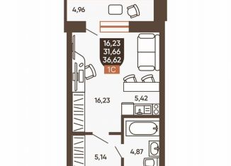 Продаю 1-комнатную квартиру, 36.6 м2, Новосибирск, Новоуральская улица, 10