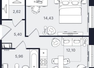 Продам 1-ком. квартиру, 40.5 м2, Санкт-Петербург, метро Проспект Большевиков, проспект Большевиков, уч3