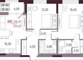 Продаю 2-ком. квартиру, 64.2 м2, Екатеринбург, метро Чкаловская