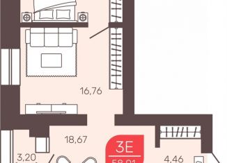 Продаю 3-комнатную квартиру, 58 м2, Забайкальский край, микрорайон Романовский, 30к2