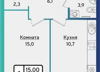 Продается 1-комнатная квартира, 39.5 м2, Ижевск, Устиновский район