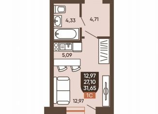 Продам 1-комнатную квартиру, 31.7 м2, Новосибирск, Новоуральская улица, 10