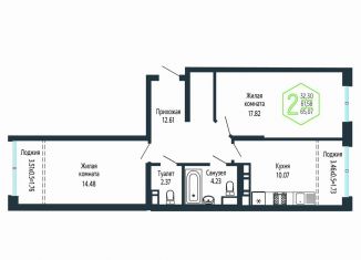 Продается 2-ком. квартира, 65.1 м2, Краснодар, Центральный внутригородской округ, Обрывная улица