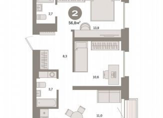 Продается 2-ком. квартира, 56.8 м2, Москва, Тагильская улица, 6/5, станция Бульвар Рокоссовского