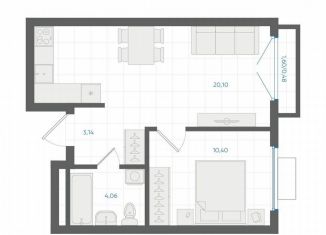 Продается 1-ком. квартира, 38.2 м2, Екатеринбург, Ленинский район