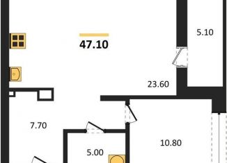 Продам 1-ком. квартиру, 47.1 м2, Новосибирск, Тайгинская улица, с4