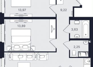 Продажа 3-комнатной квартиры, 65.7 м2, Санкт-Петербург, Невский район, проспект Большевиков, уч3