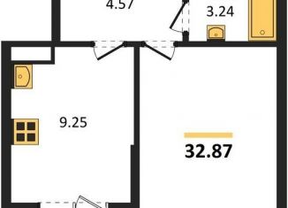 Однокомнатная квартира на продажу, 32.9 м2, Красноярский край, улица Славы, 7