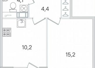 Продам 1-комнатную квартиру, 35.6 м2, Пушкин