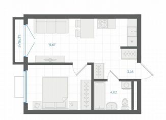 Продаю 1-ком. квартиру, 33.7 м2, Екатеринбург, Ленинский район