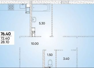 Продается двухкомнатная квартира, 76.4 м2, Краснодар, Прикубанский округ, улица Доблести, 10