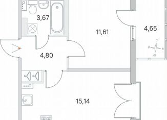 Продажа 1-ком. квартиры, 36.6 м2, посёлок Стрельна, ЖК Любоград