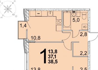 Продажа однокомнатной квартиры, 37.5 м2, Екатеринбург