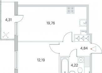 Продам 1-ком. квартиру, 42.3 м2, городской посёлок Янино-1