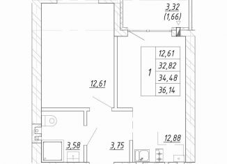 Продаю 1-комнатную квартиру, 34.5 м2, Зеленоградск