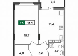 Продам 1-ком. квартиру, 45.4 м2, Ковров, улица Зои Космодемьянской, 28/1