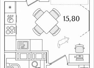 Продам квартиру студию, 24.1 м2, Санкт-Петербург, Октябрьская набережная, 116