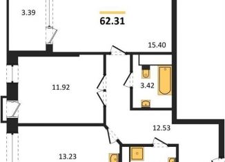 Продам 2-комнатную квартиру, 62.3 м2, Воронеж, набережная Чуева, 7